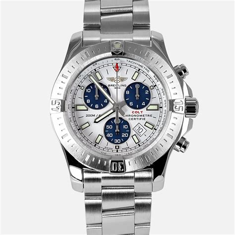 breitling colt chronograph automatic stainless steel men& 39|breitling colt chronometre automatic.